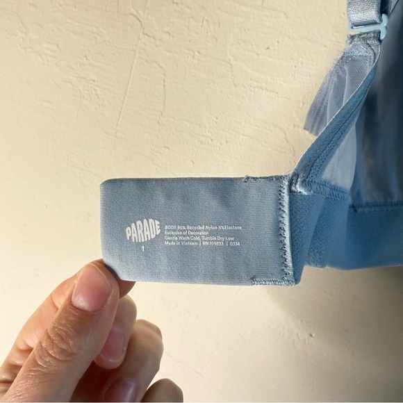 Parade Silky Mesh Plunge Bralette Light Blue Size 1 - Picture 6 of 7